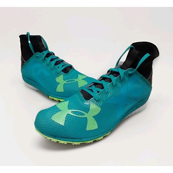 Under Armour Bandit XC Spikes Track Shoes Blue Black Mens 11.5 Sneakers Racing - Picture 1 of 16